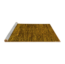 Sideview of Machine Washable Abstract Yellow Modern Rug, wshabs248yw