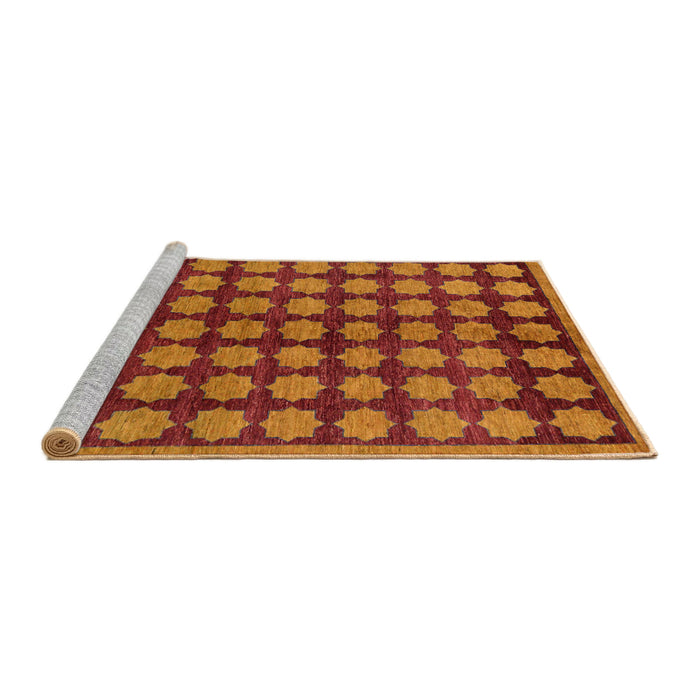 Sideview of Machine Washable Abstract Red Rug, wshabs249