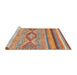 Sideview of Machine Washable Abstract Camel Brown Rug, wshabs2490