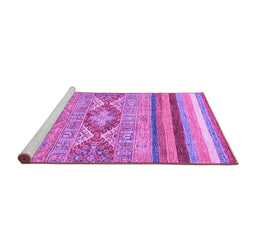 Sideview of Machine Washable Abstract Purple Modern Area Rugs, wshabs2490pur
