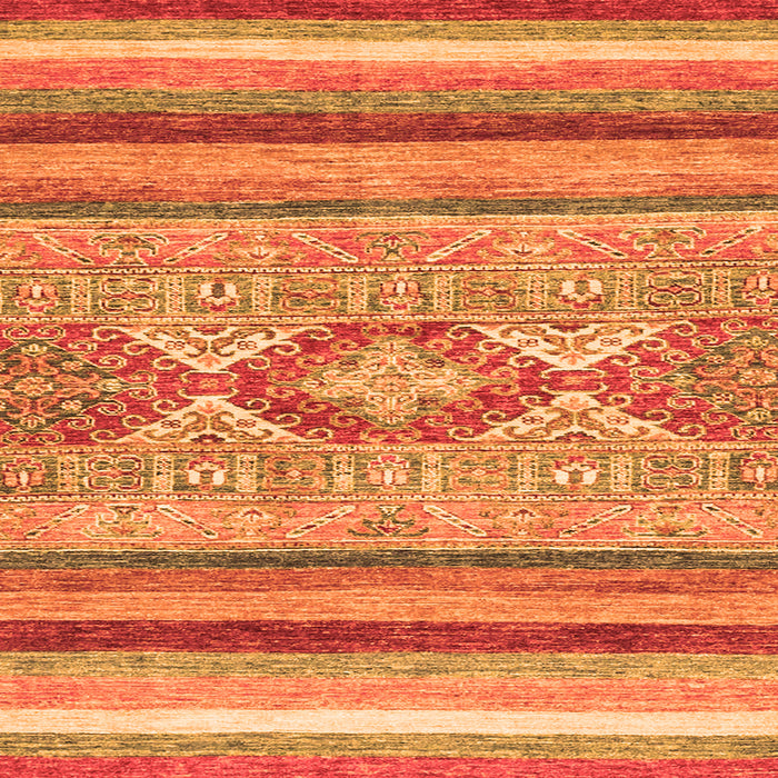 Square Machine Washable Abstract Orange Modern Area Rugs, wshabs2490org
