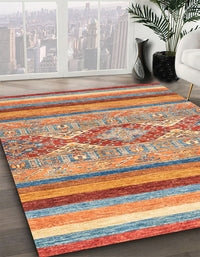 Abstract Camel Brown Modern Rug, abs2490