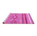 Sideview of Machine Washable Abstract Pink Modern Rug, wshabs2490pnk