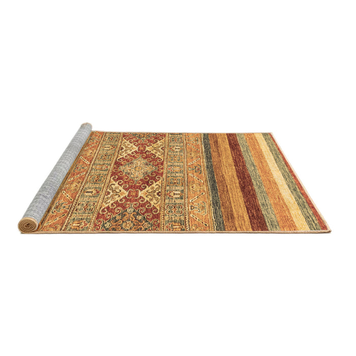 Sideview of Machine Washable Abstract Brown Modern Rug, wshabs2490brn