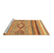 Sideview of Machine Washable Abstract Brown Modern Rug, wshabs2490brn