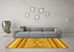 Machine Washable Abstract Yellow Modern Rug in a Living Room, wshabs2490yw