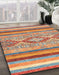 Abstract Camel Brown Modern Rug in Family Room, abs2490