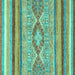 Square Abstract Turquoise Modern Rug, abs2490turq