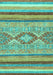 Machine Washable Abstract Turquoise Modern Area Rugs, wshabs2490turq