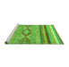 Sideview of Machine Washable Abstract Green Modern Area Rugs, wshabs2490grn