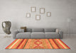 Machine Washable Abstract Orange Modern Area Rugs in a Living Room, wshabs2490org