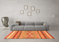 Machine Washable Abstract Orange Modern Rug, wshabs2490org