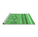 Sideview of Machine Washable Abstract Emerald Green Modern Area Rugs, wshabs2490emgrn