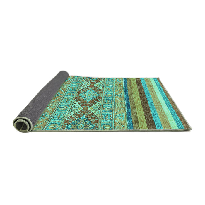 Sideview of Abstract Turquoise Modern Rug, abs2490turq
