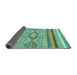 Sideview of Abstract Turquoise Modern Rug, abs2490turq