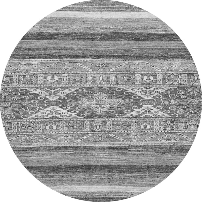 Round Machine Washable Abstract Gray Modern Rug, wshabs2490gry