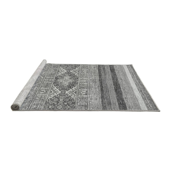 Sideview of Machine Washable Abstract Gray Modern Rug, wshabs2490gry