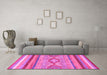 Machine Washable Abstract Pink Modern Rug in a Living Room, wshabs2490pnk