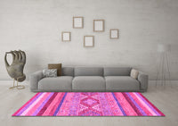 Machine Washable Abstract Pink Modern Rug, wshabs2490pnk