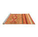 Sideview of Machine Washable Abstract Orange Modern Area Rugs, wshabs2490org