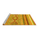 Sideview of Machine Washable Abstract Yellow Modern Rug, wshabs2490yw