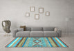 Machine Washable Abstract Light Blue Modern Rug in a Living Room, wshabs2490lblu