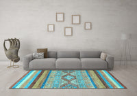 Machine Washable Abstract Light Blue Modern Rug, wshabs2490lblu