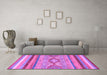 Machine Washable Abstract Purple Modern Area Rugs in a Living Room, wshabs2490pur