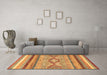 Machine Washable Abstract Brown Modern Rug in a Living Room,, wshabs2490brn