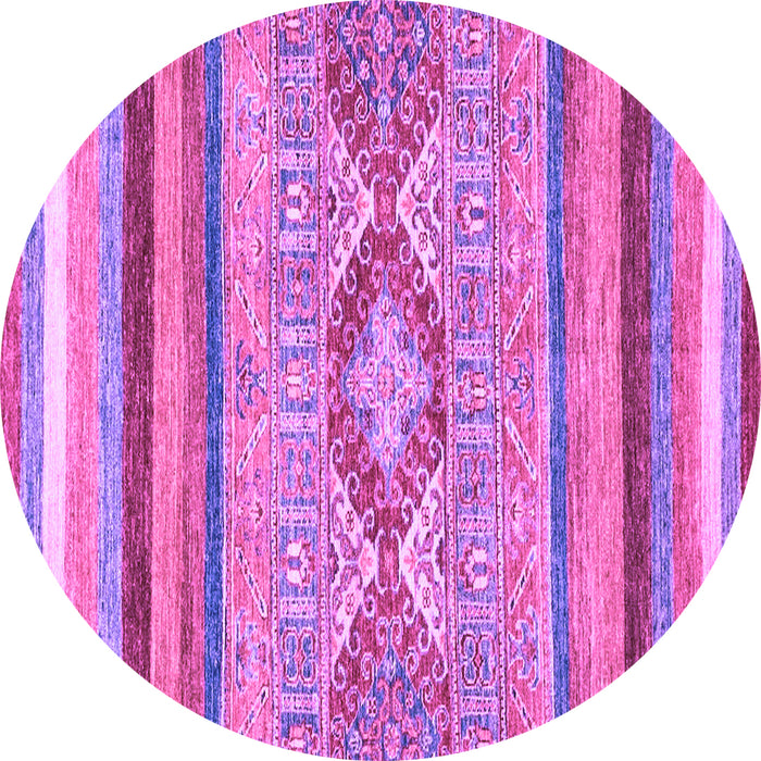 Round Machine Washable Abstract Purple Modern Area Rugs, wshabs2490pur