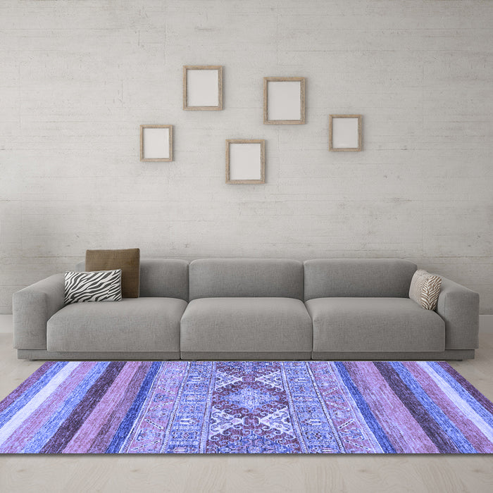 Machine Washable Abstract Blue Modern Rug in a Living Room, wshabs2490blu