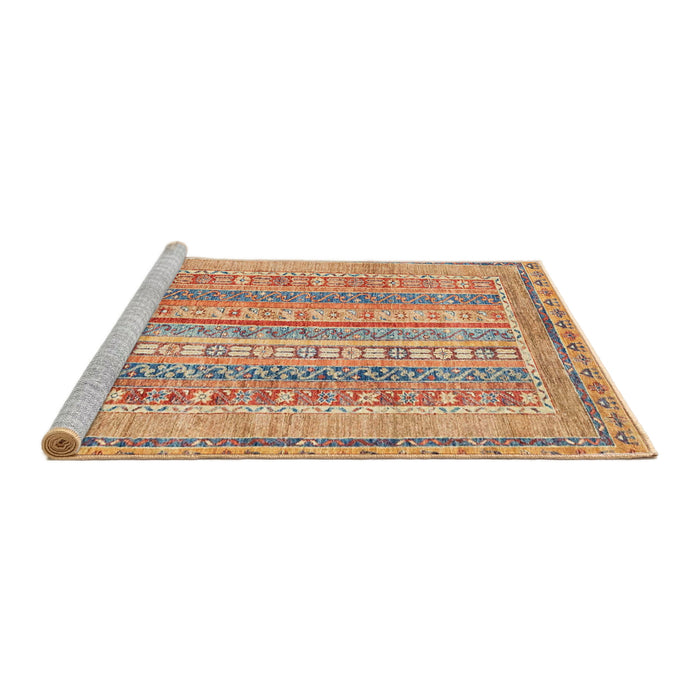 Sideview of Machine Washable Abstract Chocolate Brown Rug, wshabs2491