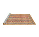 Sideview of Machine Washable Abstract Chocolate Brown Rug, wshabs2491