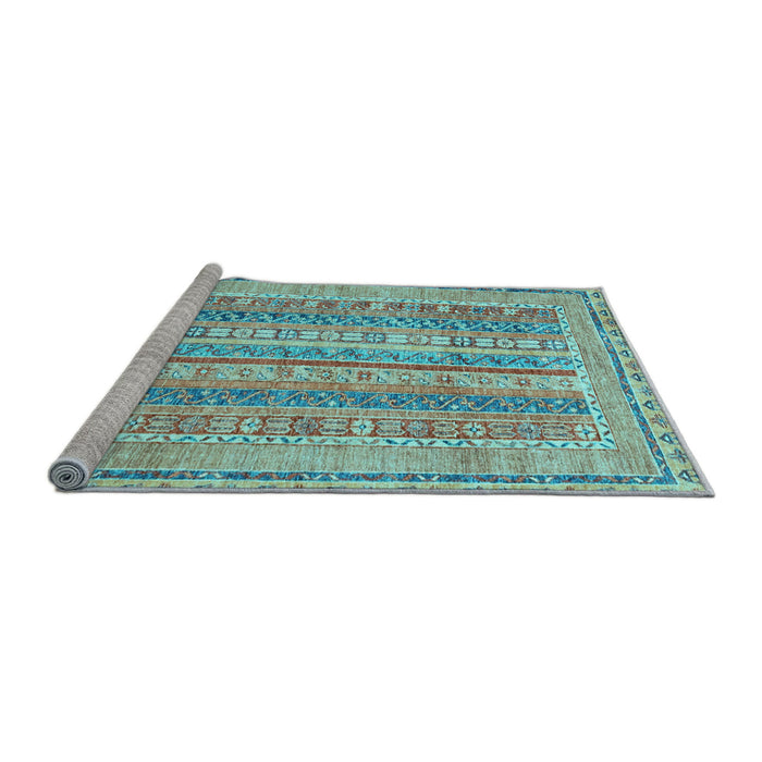 Sideview of Machine Washable Abstract Light Blue Modern Rug, wshabs2491lblu