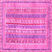 Square Machine Washable Abstract Pink Modern Rug, wshabs2491pnk