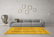 Machine Washable Abstract Yellow Modern Rug in a Living Room, wshabs2491yw