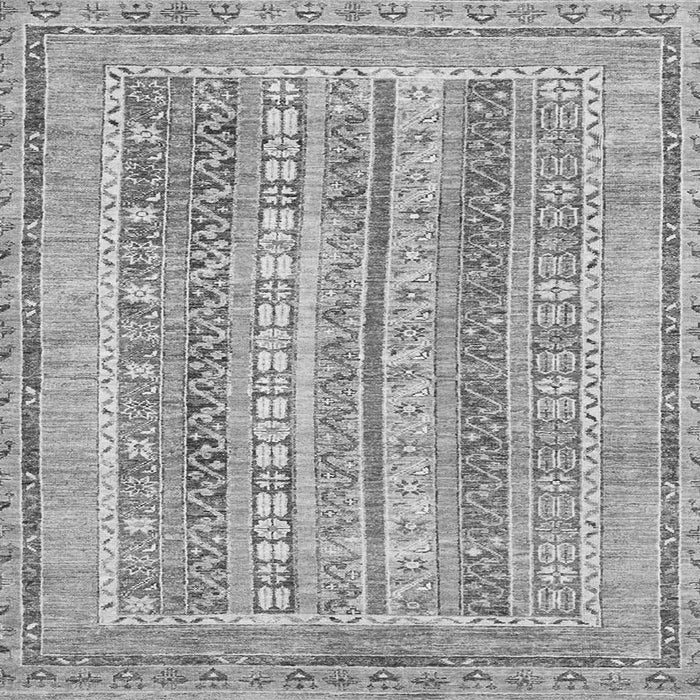 Square Abstract Gray Modern Rug, abs2491gry