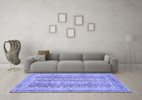 Machine Washable Abstract Blue Modern Rug, wshabs2491blu