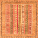 Square Abstract Orange Modern Rug, abs2491org