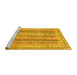 Sideview of Machine Washable Abstract Yellow Modern Rug, wshabs2491yw