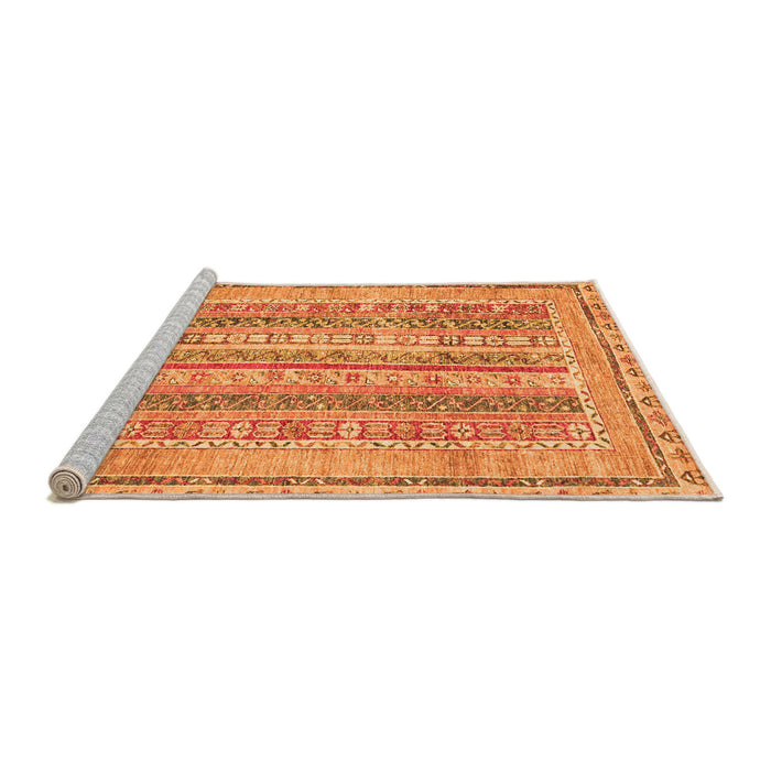 Sideview of Machine Washable Abstract Orange Modern Area Rugs, wshabs2491org