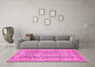 Machine Washable Abstract Pink Modern Rug in a Living Room, wshabs2491pnk