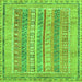 Square Abstract Green Modern Rug, abs2491grn