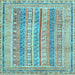 Square Abstract Light Blue Modern Rug, abs2491lblu