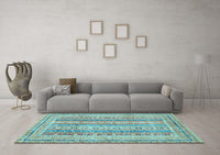 Machine Washable Abstract Light Blue Modern Rug, wshabs2491lblu