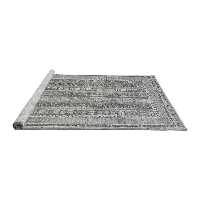 Sideview of Machine Washable Abstract Gray Modern Rug, wshabs2491gry