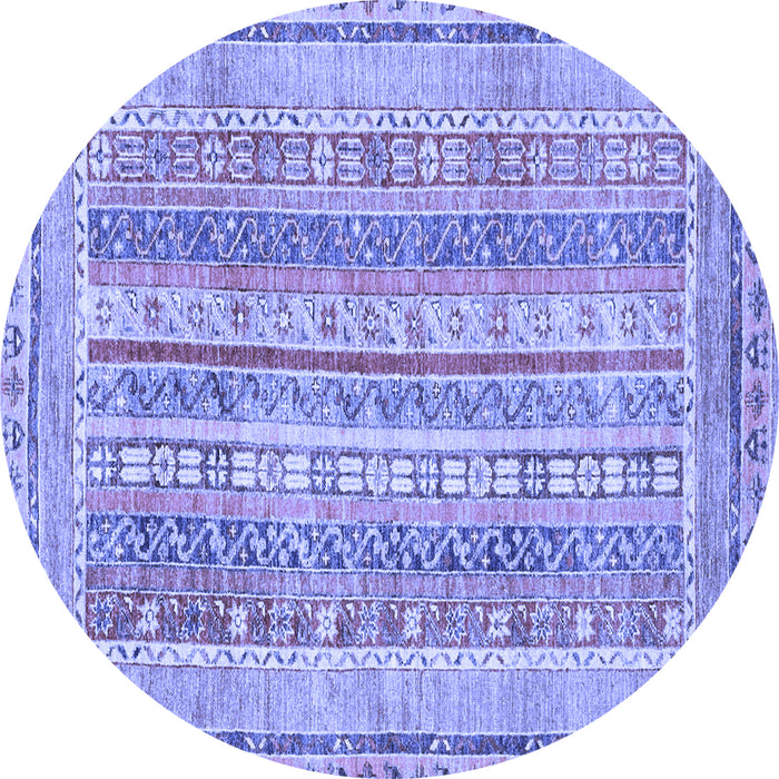 Round Abstract Blue Modern Rug, abs2491blu