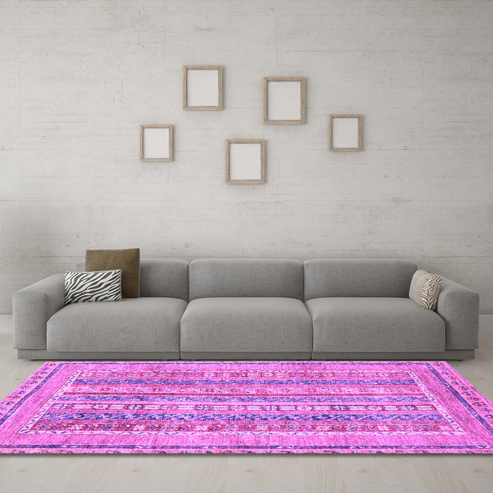 Machine Washable Abstract Purple Modern Area Rugs in a Living Room, wshabs2491pur