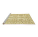 Sideview of Machine Washable Abstract Mustard Yellow Rug, wshabs2492