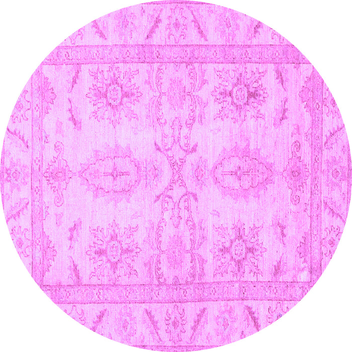 Round Machine Washable Oriental Purple Traditional Area Rugs, wshabs2492pur